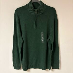Sonoma Men's Green Quarter Zip Pullover Sweater XL NWT